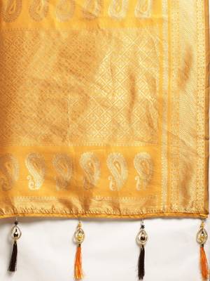 Amrutam Fab Women'S Faux Banarasi Silk Brown Saree With Blouse Piece (Sr-10176-Brown) 4