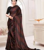 Amrutam Fab Women'S Lycra Foil Print Maroon Party Wear Saree With Blouse Piece (Sr-10200-Maroon)