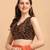 Amrutam fab women's malai silk orange saree with sequences blouse piece