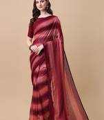 Amrutam Fab Women'S Rasal Net Maroon Color Saree With Blouse Piece