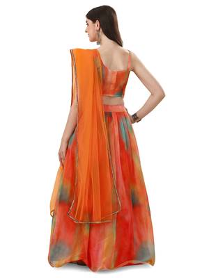 Organza Georgette Digitally Printed Lehenga Choli  2