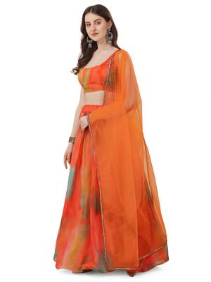 Organza Georgette Digitally Printed Lehenga Choli  3
