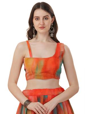 Organza Georgette Digitally Printed Lehenga Choli  4