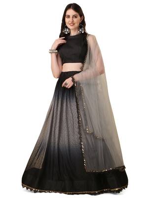 Amrutam Fab Women's Black Color Rasal Net Padding Designer Lehenga Choli 1