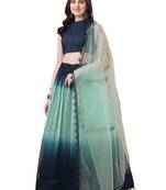Amrutam Fab Women's Blue Color Rasal Net Padding Designer Lehenga Choli