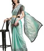 Serona fabrics women's georgette sequine embroidery floral work saree