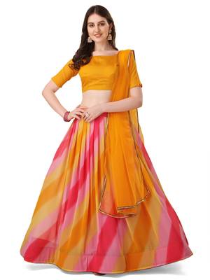 Multicolour Georgette Digitally Printed Lehenga Choli  1