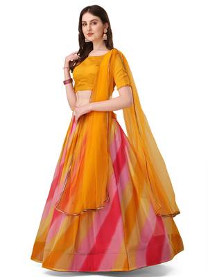 Multicolour Georgette Digitally Printed Lehenga Choli  3