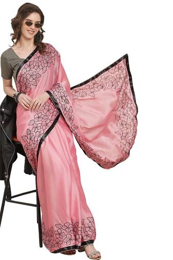 Serona fabrics women's georgette sequine embroidery floral work saree