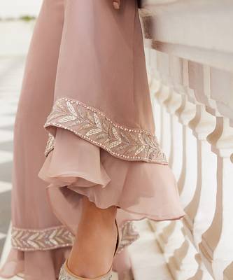 Salmon pink selina sharara set 4