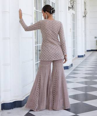 Salmon pink shamsia sharara set 2