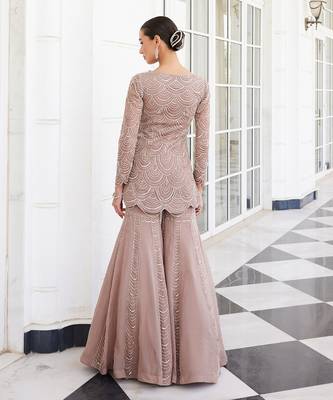 Salmon pink shuha sharara set 3