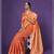Orange color cotton banarsi saree with attractive color combination and new look