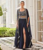 Navy blue suha skirt set
