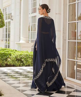 Navy blue suha skirt set 3