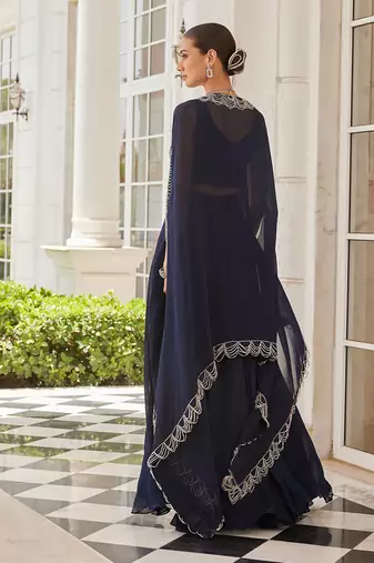 Navy blue suha skirt set