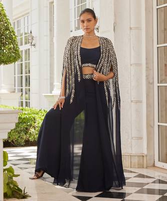 Navy blue sumlina cape set 1