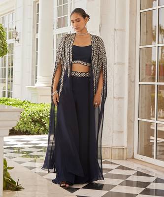 Navy blue sumlina cape set 2