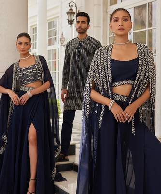 Navy blue sumlina cape set 3