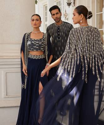 Navy blue sumlina cape set 4