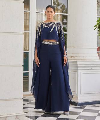 Navy blue safwana co ord set 1