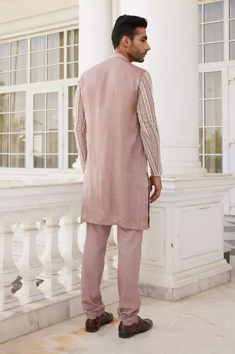 Salmon pink sevyn kurta set