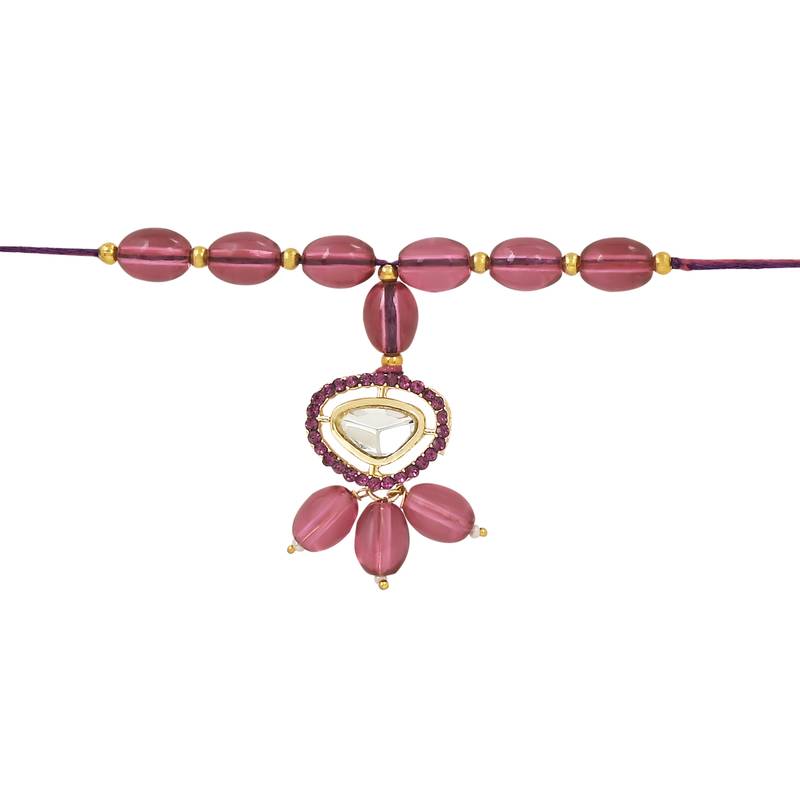 rakshabhandhan special kundan bhaiya bhabhi pearl hanging lumba bracelet rakhi combo set with roli chawal