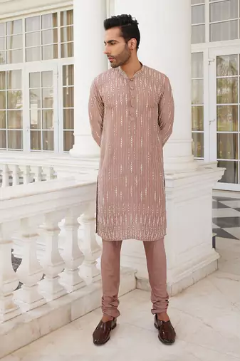 Salmon pink shane kurta set