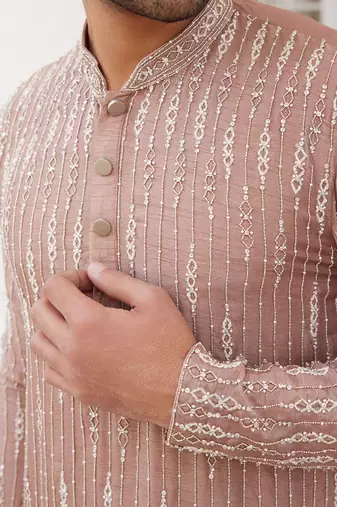 Salmon pink shane kurta set