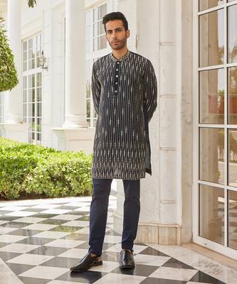Navy blue sandey kurta set 1