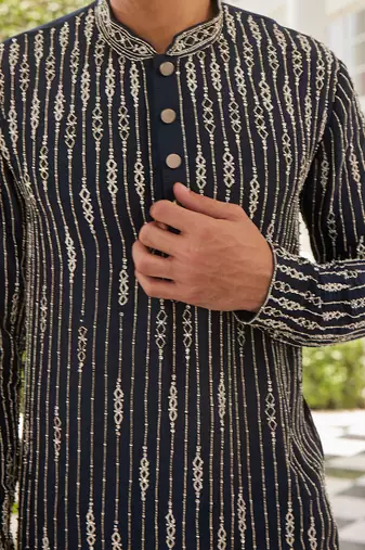Navy blue sandey kurta set
