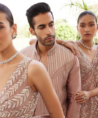 Salmon pink solan jacket kurta set 5