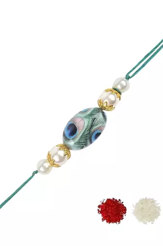 rakshabhandhan special kundan stone rakhi with roli chawal for bhaiya/brother/mens 