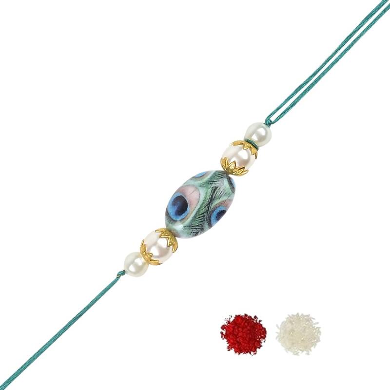 rakshabhandhan special kundan stone rakhi with roli chawal for bhaiya/brother/mens 