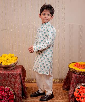 White block printed kurta set 2