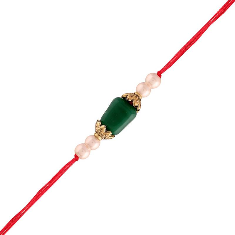 Ethnic Designer Pearl Beads Combo Rakhi Bracelet for Men/Brother/ Bhaiya (Pack of 10) (R018-10)