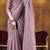 Purple color sequence saree with simple and sober border and jhalar attractive look