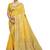 Yellow woven cotton blend womens saree with blouse