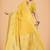 Yellow woven cotton blend womens saree with blouse
