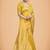 Yellow woven cotton blend womens saree with blouse