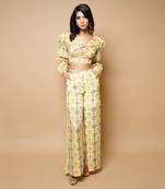 Yellow block printed co ord