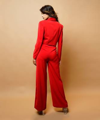 Hot red short coat and pant 3