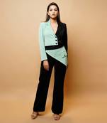 Black and pistachio short coat and pant