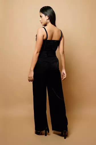 Black velvet corset co ord  set