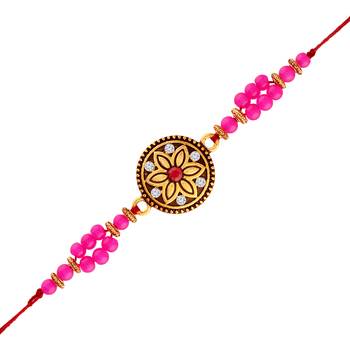 Gold Plated Designer Pearl Rakhi For Men/Boys 2
