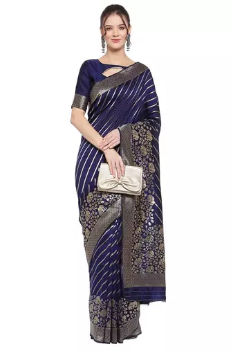 Serona fabrics women's  banarasi cotton weaving silk work saree