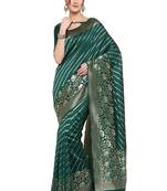 Serona fabrics women's  banarasi cotton weaving silk work saree