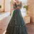  Bottle Green Sequins And Zari Embroidered Faux Georgette Lehenga Choli For Wedding