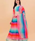 Multi Color Printed Georgette Party Wear Lehenga Choli