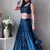 Blue Faux Georgette Embroidered Semi Stitched Lehenga Choli With Dupatta